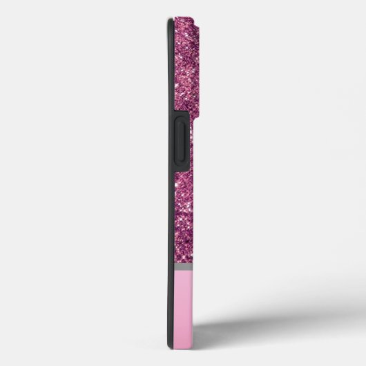 Eleganter Rosa Sliver Glitzer Benutzerdefiniert mi Case-Mate iPhone Hülle (Rückseite / Rechts)