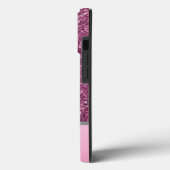 Eleganter Rosa Sliver Glitzer Benutzerdefiniert mi Case-Mate iPhone Hülle (Rückseite / Links)