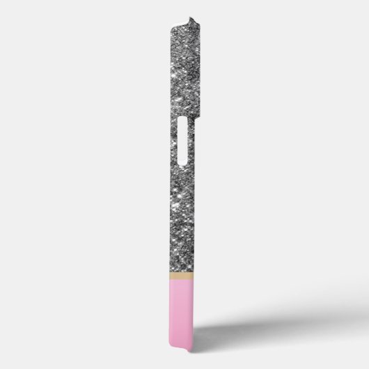 Eleganter Rosa Sliver Glitzer Benutzerdefiniert mi Case-Mate iPhone Hülle (Rückseite / Rechts)