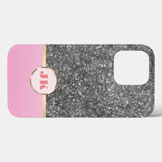 Eleganter Rosa Sliver Glitzer Benutzerdefiniert mi Case-Mate iPhone Hülle (Rückseite (Horizontal))