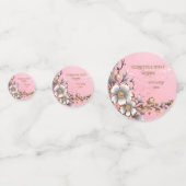 Eleganter rosa Sparkle Hochzeitshintergrund Konfetti (Vorderseiten)