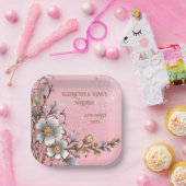 Eleganter rosa Sparkle Hochzeitshintergrund Pappteller (Party)