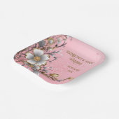 Eleganter rosa Sparkle Hochzeitshintergrund Pappteller (Gewinkelt)