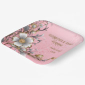 Eleganter rosa Sparkle Hochzeitshintergrund Pappteller (Gewinkelt)