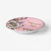 Eleganter rosa Sparkle Hochzeitshintergrund Pappteller (Gewinkelt)