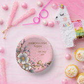 Eleganter rosa Sparkle Hochzeitshintergrund Pappteller (Party)