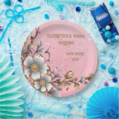 Eleganter rosa Sparkle Hochzeitshintergrund Pappteller (Party)