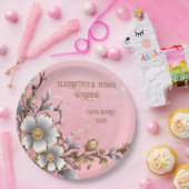 Eleganter rosa Sparkle Hochzeitshintergrund Pappteller (Party)