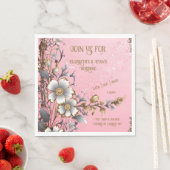 Eleganter rosa Sparkle Hochzeitshintergrund Serviette (Beispiel)