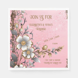 Eleganter rosa Sparkle Hochzeitshintergrund Serviette