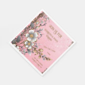 Eleganter rosa Sparkle Hochzeitshintergrund Serviette (Ecke)