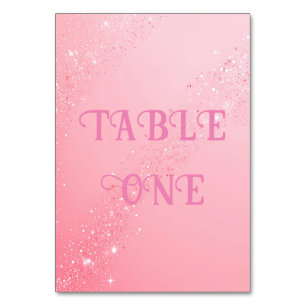 Eleganter rosa Sparkle Hochzeitshintergrund Tischnummer