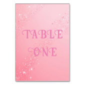 Eleganter rosa Sparkle Hochzeitshintergrund Tischnummer (Vorderseite)