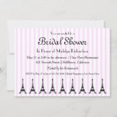 Eleganter rosa Streifen-französisches Einladung (Vorderseite)