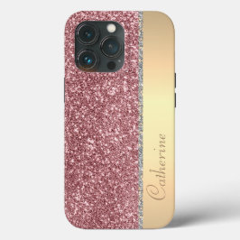 Eleganter rosa Strip-Glitzer Benutzerdefinierter N Case-Mate iPhone Hülle