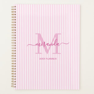 Eleganter rosa Terminkalender mit Monogramm Planer