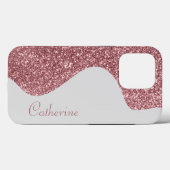 Eleganter rosa Tropfen Glitzer Benutzerdefinierter Case-Mate iPhone Hülle (Rückseite (Horizontal))
