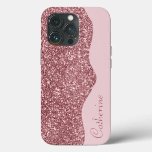 Eleganter rosa Tropfen Glitzer Benutzerdefinierter Case-Mate iPhone Hülle