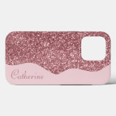 Eleganter rosa Tropfen Glitzer Benutzerdefinierter Case-Mate iPhone Hülle (Rückseite (Horizontal))