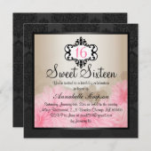 Eleganter rosa u. schwarzer schicker mit einladung (Vorne/Hinten)