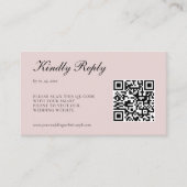 Eleganter Rosa UAWG QR Code Hochzeit Begleitkarte (Vorderseite)