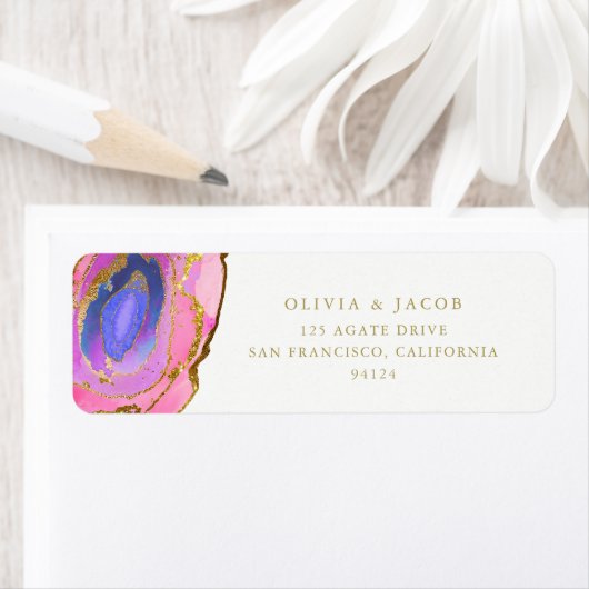 Eleganter Rosa und Blue Geode mit Gold (Insitu)
