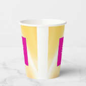 Eleganter rosa und gelber Papiercup Pappbecher (Links)