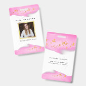 Eleganter Rosa- und Gold-Glitzer Ausweis (Vorder- & Rückseite)