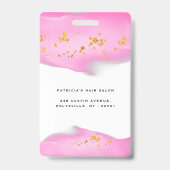 Eleganter Rosa- und Gold-Glitzer Ausweis (Rückseite)