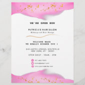 Eleganter Rosa- und Gold-Glitzer Flyer (Hinten)