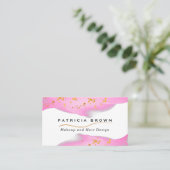 Eleganter Rosa- und Gold-Glitzer Visitenkarte (Stehend Vorderseite)