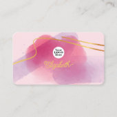 Eleganter Rosa und Gold Pinselstriche Visitenkarte (Vorderseite)