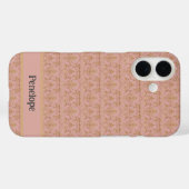 Eleganter rosa und goldener Damask iPhone/iPad-Geh Case-Mate iPhone Hülle (Rückseite (Horizontal))