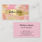 Eleganter rosa und goldfarbener Leopard Visitenkarte (Vorne/Hinten)