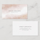 Eleganter Rosa-und GoldGlitzerWatercolor Visitenkarte (Vorne/Hinten)