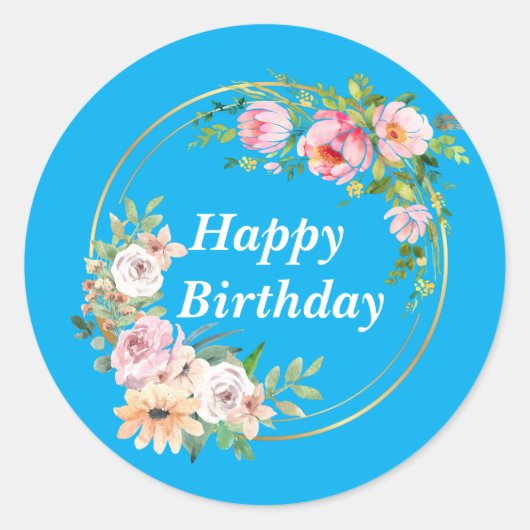 Eleganter Rosa- und Goldkrautsticker für die Blume Runder Aufkleber (Vorderseite)