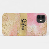 Eleganter Rosa- und Goldteppich Case-Mate iPhone Hülle (Rückseite (Horizontal))