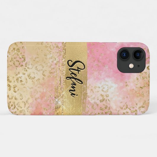 Eleganter Rosa- und Goldteppich Case-Mate iPhone Hülle (Rückseite (Horizontal))