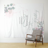 Eleganter Rosa und grüner Eukalyptus Wandteppich (Beispiel (Horizontal))