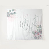 Eleganter Rosa und grüner Eukalyptus Wandteppich (Vorderseite (Horizontal))