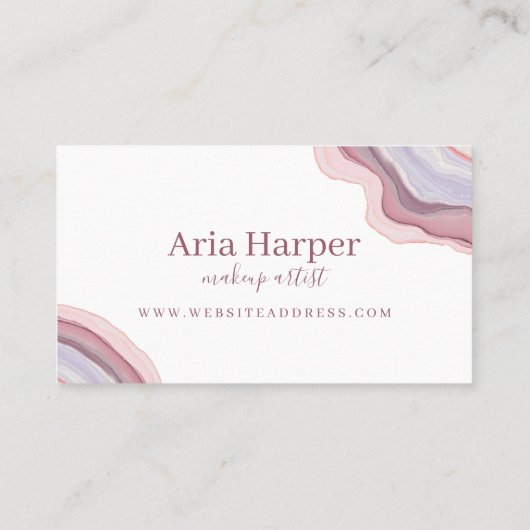 Eleganter Rosa und Lila Geode Gold Glitzer Agate Terminkarte (Rückseite)