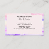 Eleganter Rosa und Lila Gold Glitzer Marmorroute Visitenkarte (Rückseite)