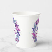 Eleganter Rosa und Lila Kranz 65. Geburtstag Pappbecher (Rechts)