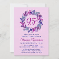 Eleganter Rosa und Lila Kraut 95. Geburtstag