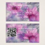 Eleganter rosa und Lila QR-Code für Wasserfarben (Vorne & Hinten)