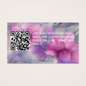 Eleganter rosa und Lila QR-Code für Wasserfarben (Rückseite)