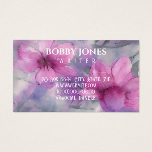 Eleganter rosa und Lila QR-Code für Wasserfarben (Vorderseite)