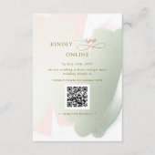 Eleganter Rosa- und Sage-UAWG Online, QR-Code Begleitkarte (Vorderseite)