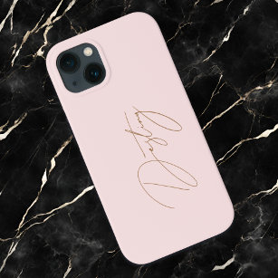 Eleganter rosa und schicke Goldkalligraphie-Name Case-Mate iPhone Hülle
