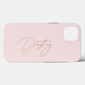 Eleganter rosa und schicke Goldkalligraphie-Name Case-Mate iPhone Hülle (Rückseite (Horizontal))